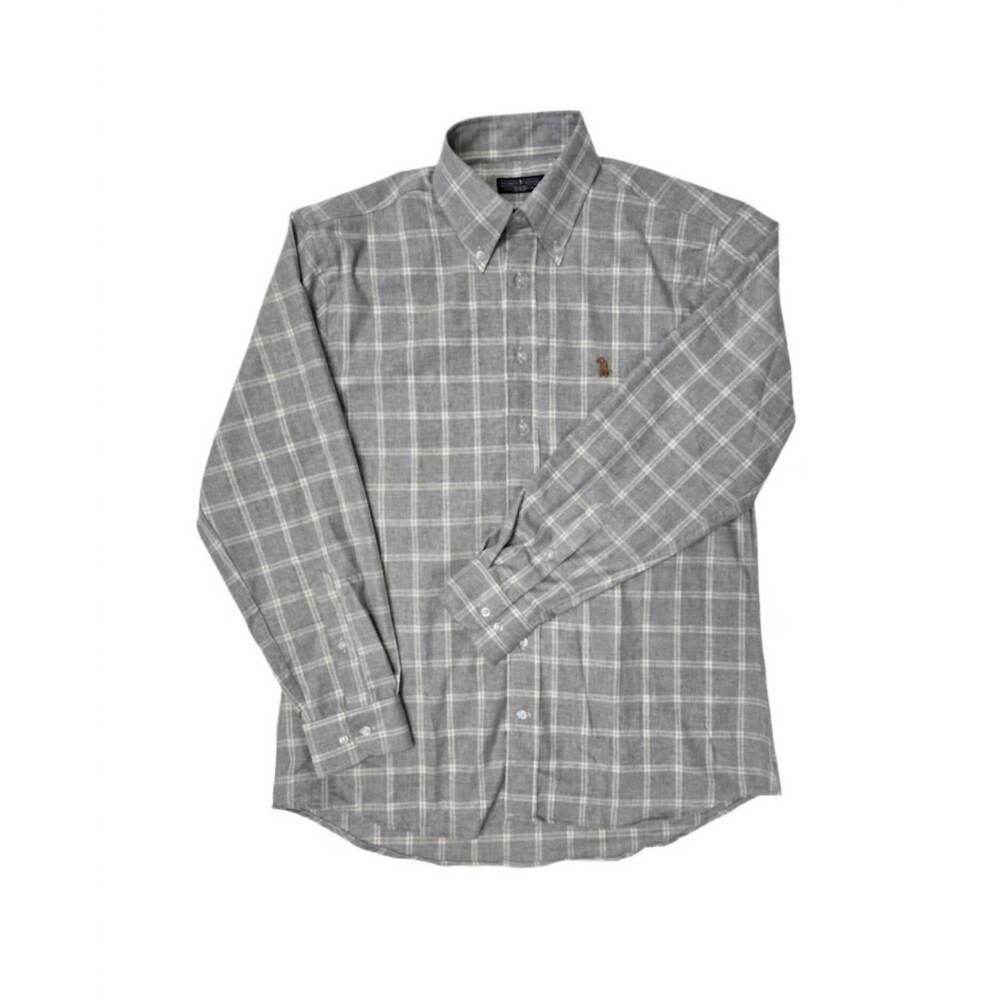 NEW SOUTHERN CASANOVA men's long sleeve button down shirt in grizzled gray check